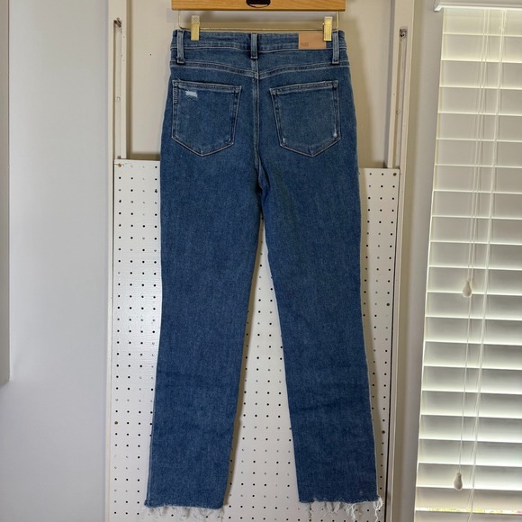 PAIGE Cindy Jeans Women's 27 Button‎ Neelah Distressed Denim High Rise Raw Hem - Picture 4 of 13